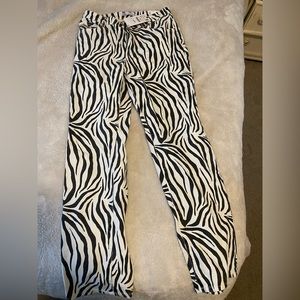 High rise zebra print Zara jeans